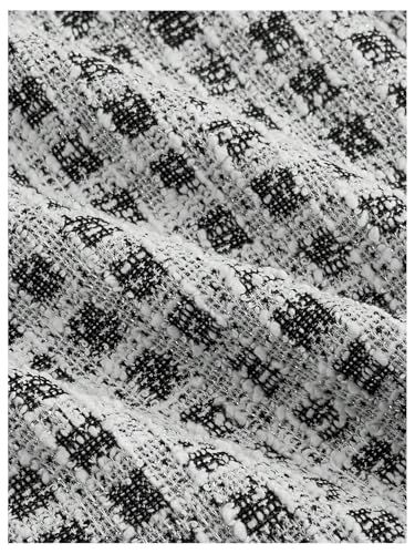 Image of Floerns Women's Plaid Tweed Dress Sleeveless Square Neck Elegant Work Mini Dress