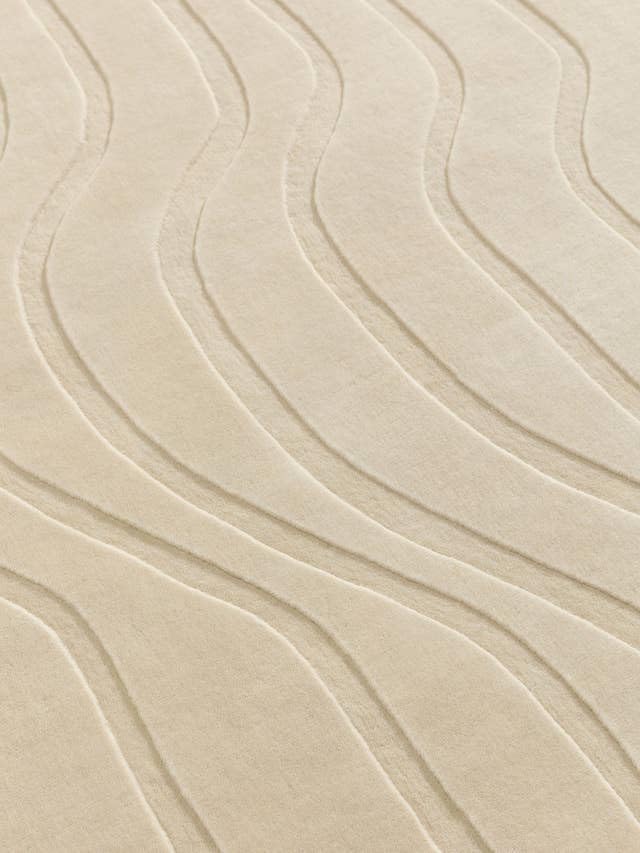 Image of Hand-Tufted Wool Large Carpet for Living Room 12x18 feet Cream Anti-Skid High Pile Thick Carpet & Rugs for Bedroom & Hall