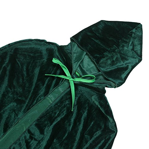 Capa de veludo TENDYCOCO com capuz, capa de bruxa para mulheres (verde), Verde oliva, Approx. 150 *