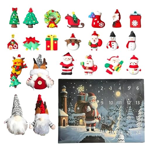 Generic - Calendrier de l'Avent 2024 avec nain de Noël - Calendrier de l'Avent avec peluche collector - Impression Vista sur 24 jours - calendrier de l'Avent