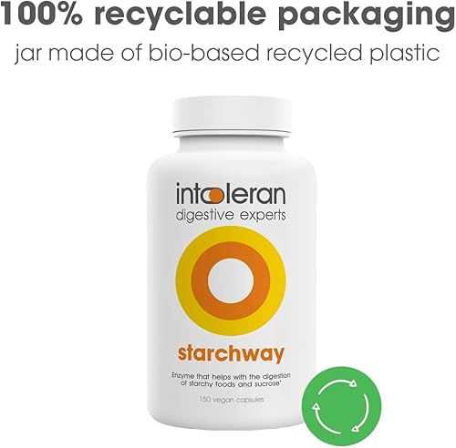 Miniatura 5 de Intoleran Almidón para intolerancia al almidón y a la sacarosa, enzimas que ayudan con la digestión de alimentos con almidón y - 150 cápsulas