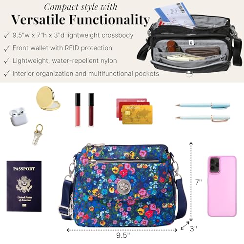 Image of Baggallini Calais Crossbody Bags for Women 10x7 Lightweight Water-Resistant Travel Purse, RFID & Interior Organization