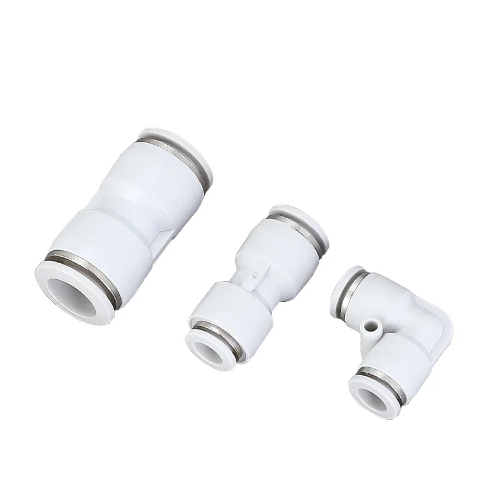 Białe złączki pneumatyczne PU PV, złączki do węży powietrza, szybkozłączka do węży z tworzywa sztucznego 4-16 mm, 10 sztuk (PU-4 mm, 20 szt.)