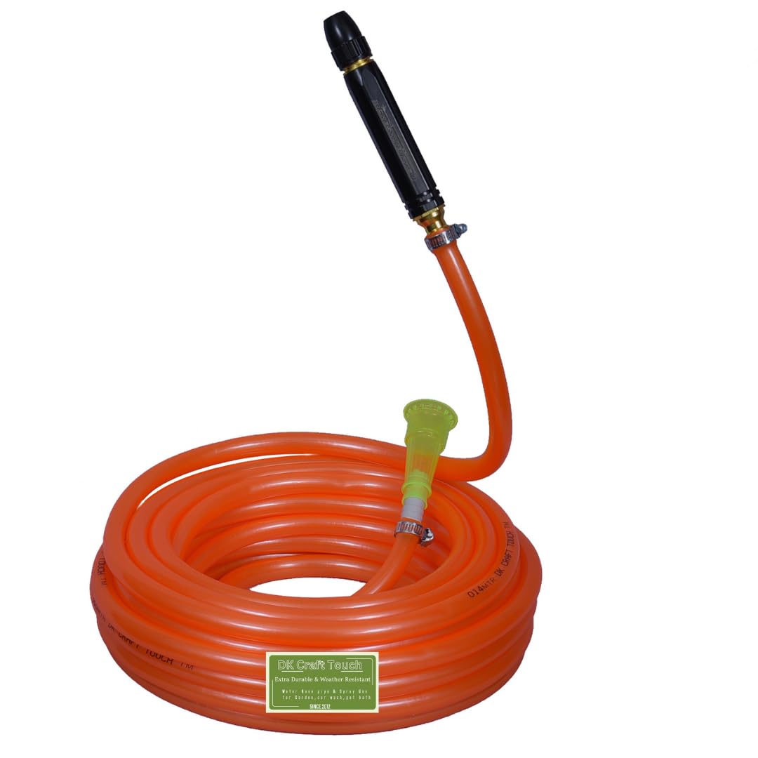 GJAY ECOM ZONE Garden and Car Wash Pvc Water Hose Pipe with High Pressure Spray Gun & Accessories For Garden/Car Washing/bike wash/pet bath (25 MTR Length Hose & Rocket Spray Gun, Orange Hose) (B0C9M6S9G9) Amazon Price History, Amazon Price Tracker