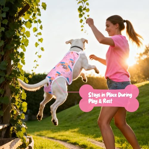 Image of 3 Pack Washable Female Dog Diapers with Adjustable Suspender, Reusable Sanitary Panties for Dogs in Heat, Leak-Proof Design for Small Dogs