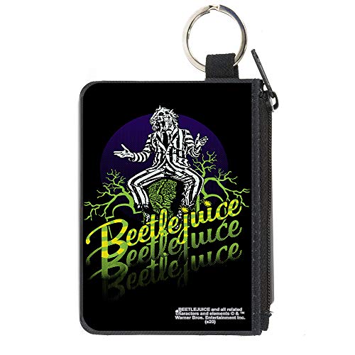 Coin Purse Canvas Beetlejuice Sitting on Tombstone Pose Trees