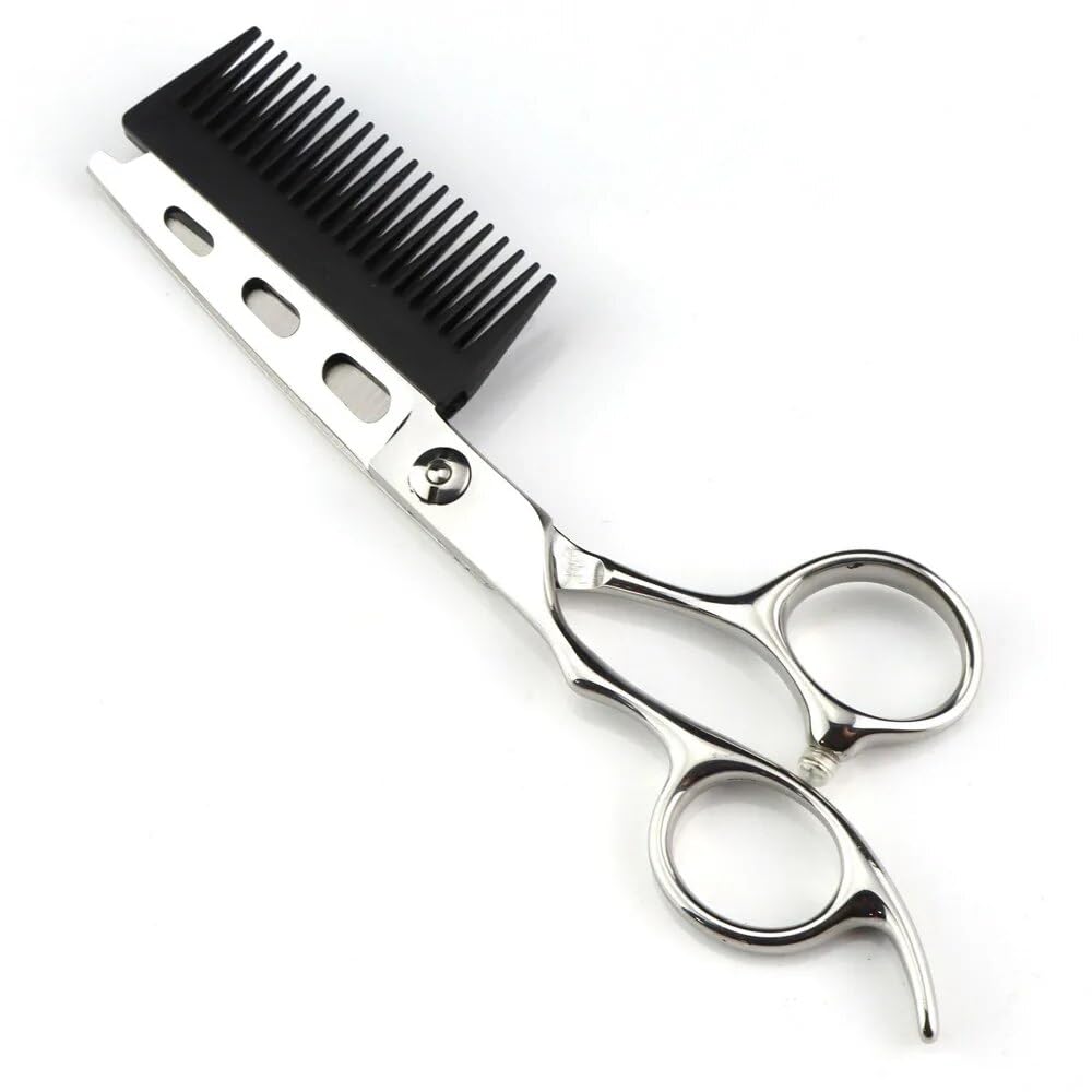 Forbici per tagliare i capelli, 6 pollici professionali JP440c acciaio mancino 2 in 1 forbici per tagliare i capelli con pettine forbici per tagliare i capelli barbiere f(