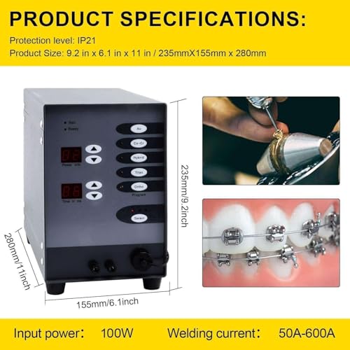 Kit saldatore permanente per gioielli con saldatura ad arco di tungsteno ad impulso per oro, alluminio, titanio, restauro ortodontico