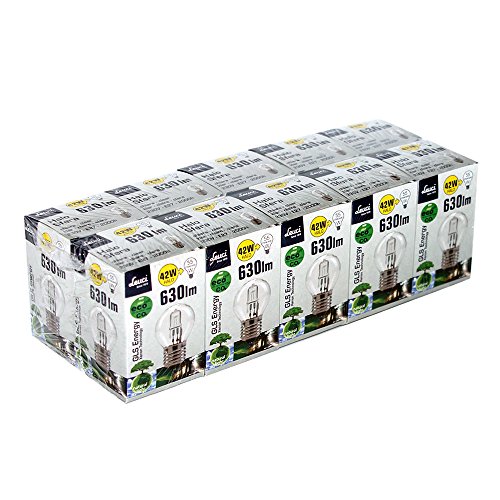 Leuci 10 x Eco Halogen Tropfen Glühbirne 42W = 60W / 55W E27 Glühlampe...