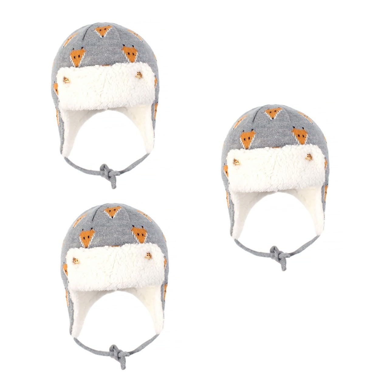 VALICLUD Gorro de Esquiar Gorro de Invierno para niños de Punto para niños Termico con Orejeras Gorra Estampada de protección para los oídos para Grey