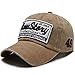 Produktbild Axlgw Baseballkappe aus gewaschener Baumwolle, Denim, Snapback-Sonnenhut für Damen, legere Stickerei, Outdoor, Retro, Khaki, verstellbar