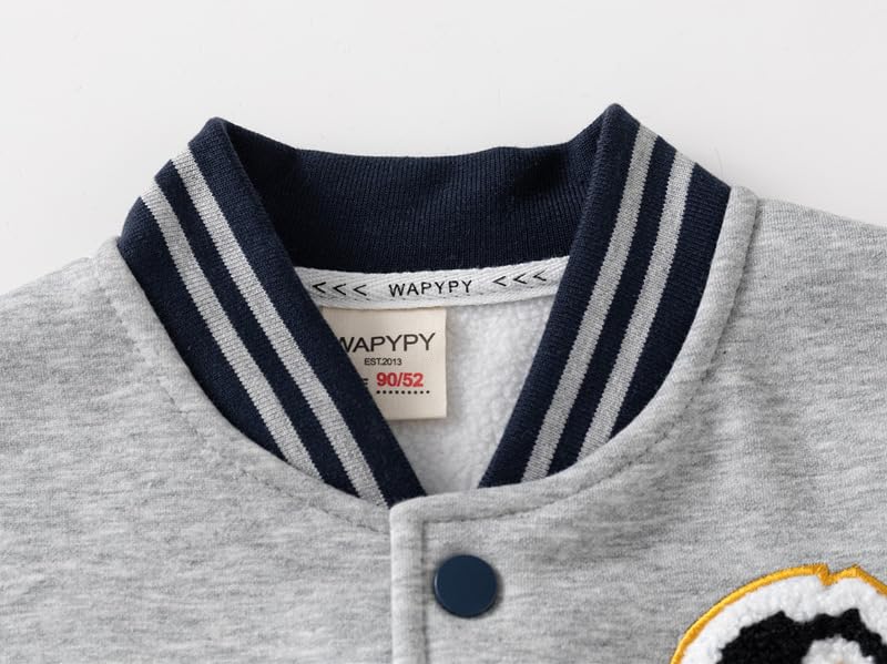 Meufam Toddler Kids Boys Casual V-Neck Block Color Button Baseball Bomber Coat Fashion Autumn Winter Sports Jacket3