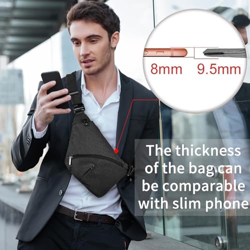 Image of OSOCE Crossbody Sling Bag, Water-Resistant Anti Theft Chest Pack, Minimalist Commuter Daypack for Travel Hiking Work