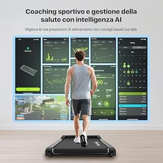 Mobvoi Walking Pad AI Intelligente Treadmill per la casa Tapis roulant portatile sotto la scrivania, macchina per camminare e correre, velocità regolabile TicSports APP 6/KMH Facile da riporre