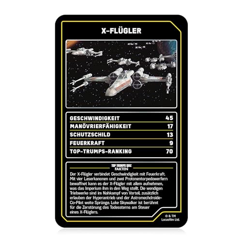Top Trumps Collectables Star Wars Raumschiffe Kartenspiel für Kinder & Erwachsene - Fanartikel Star Wars Raumschiffe Edition Lernspiel - 2+ Spieler ab 6+ Jahre - Deutsch