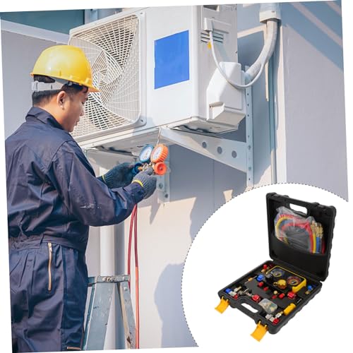 Kit de manómetros de múltiple OUNONA para diagnóstico de refrigerantes, para R134a, R22, R32 y R410a miniatura 4