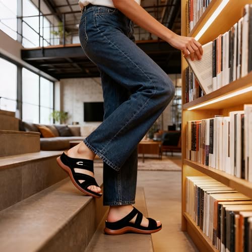 Women's Wedge Sandals Comfortable, Slip On Sandal for Women Dressy Summer Platform Flat Sandalias2