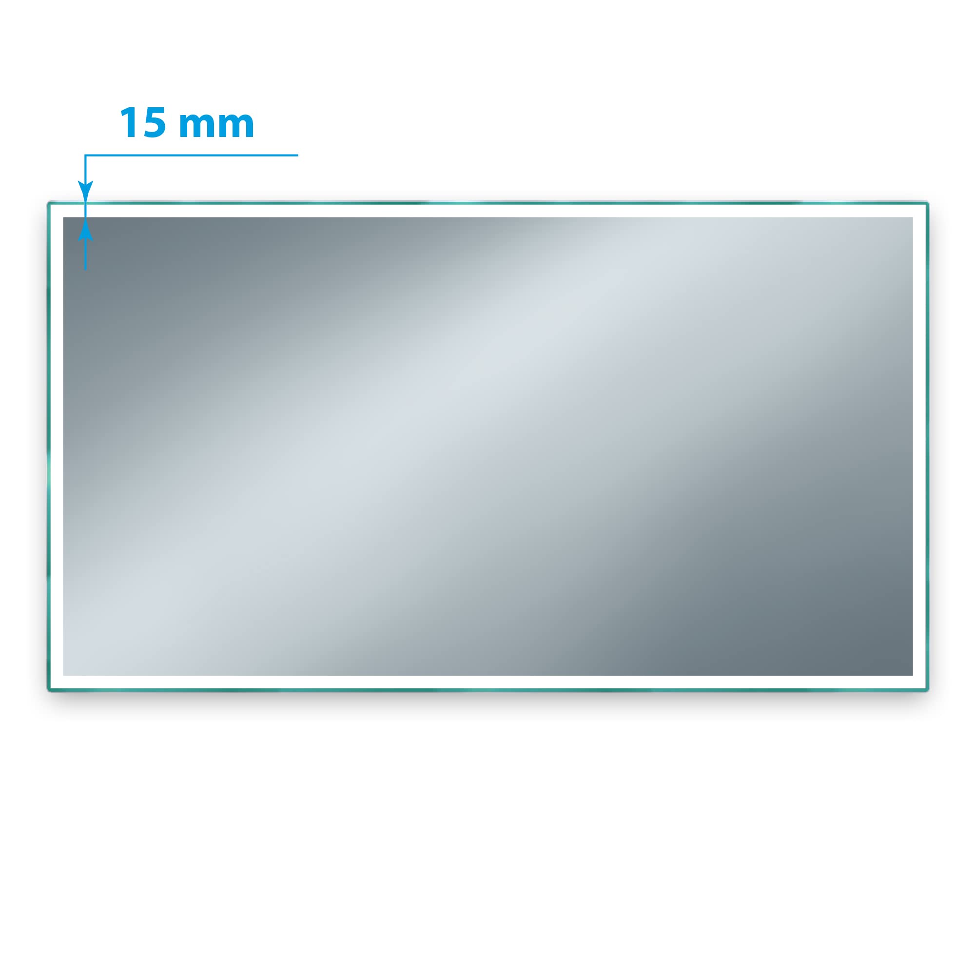 SARAR Badspiegel mit schmaler rundum LED-Beleuchtung 90x70cm Made in Germany Designo MA4111 Wandspiegel Spiegel mit Beleuchtung Badezimmerspiegel nach-auf Maß