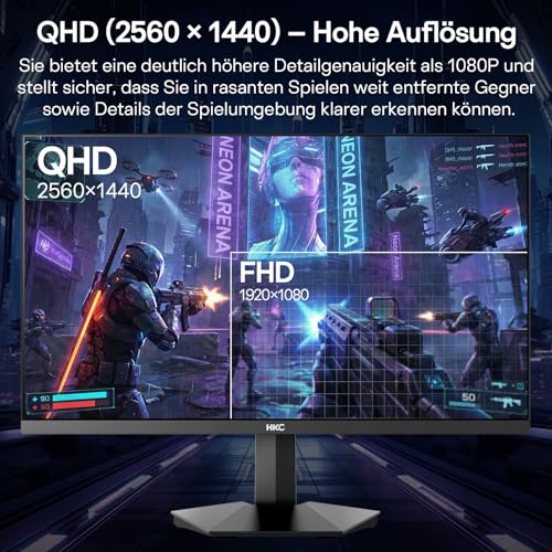 HKC 27 Zoll Gaming Monitor 200Hz(Oc 220Hz) QHD IPS Bildschirm 220Hz HDR400 – Ansicht 3
