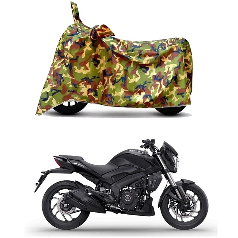 Image of Waterproof 100% PVC Coated Full Bike Scooty Two Wheeler Body Cover Compatible for Bajaj Dominar 400 /UV-Rays /Heat Protection /Birds Dropping /Scratchproof /Dust Proof [6X6 Jungle Print]