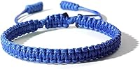 Blue Drop Boho Surfer Friendship Bracelets - Handmade Adjustable Rope Braided, Waterproof Kabbalah Lucky Protection for Women Men Couples