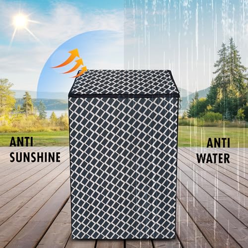 Image of Lithara Top Load Fully Automatic Washing Machine Cover for LG, Samsung, IFB, Whirlpool, Suitable for 6 KG & 6.5 KG - Waterproof, Dustproof Cover (Print-11)