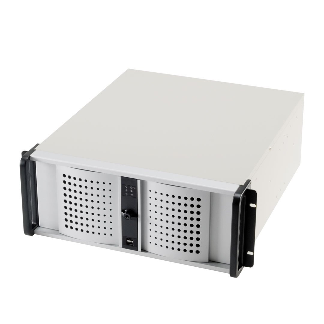 Fantec TCG-4800X07-2 - Carcasa para Servidor (4U, 528 mm, sin Fuente de alimentación), Color Beige y Plateado