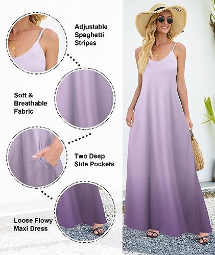 Image of Wolddress Womens Maxi Dress with Pockets 2026 Casual Strap Plus Size Loose Plain Long Office Summer Beach Travel Dresses S-5X