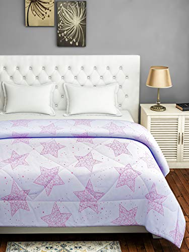 Image of Swayam Double Size AC Comforter | 254 cm X 228 cm | Light Blue, 150 GSM | Comes with Health Layer : Prevents oozing Out of Fibre