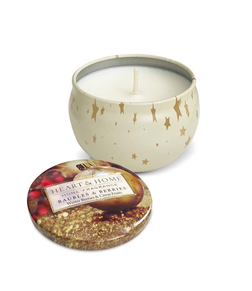 Heart And Home Baubles & Berries Christmas Tin Candle (Baubles & Berries)