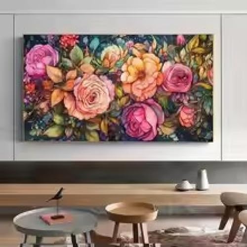 Décoration murale cascade et arbres pour salon zen | Toile 55x110 cm