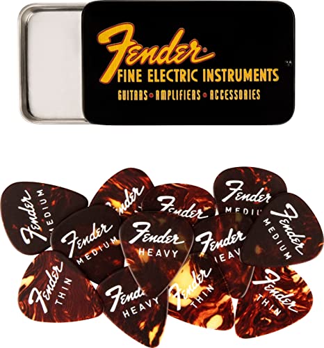 Fender »FINE ELECTRIC PICK TIN« Médiators dans boîte de collection – 12 Pièces – Celluloid – 351 Forme – 3 Épaisseurs… - Les Beatles, Paul McCartney, John Lennon, RIngo Starr, George Harrison Fender »FINE ELECTRIC PICK TIN« Médiators dans boîte de collection - 12 Pièces - Celluloid - 351 Forme - 3 Épaisseurs… – Image 8