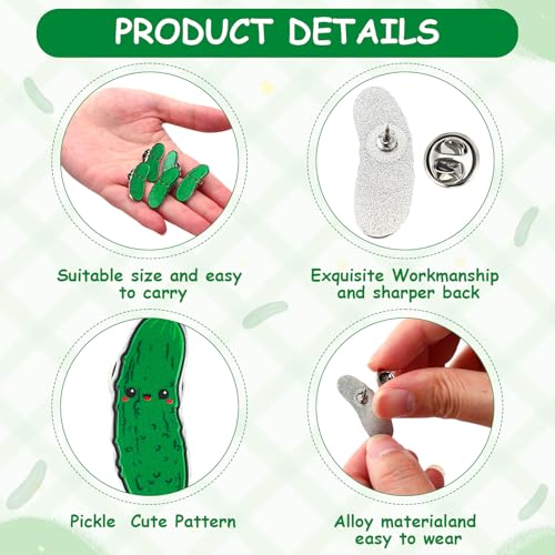 Image of Landical Inspirational Cucumber Christmas Appreciation Gift with Lapel Pins Funny Card and Bag for Friends Coworkers Employee