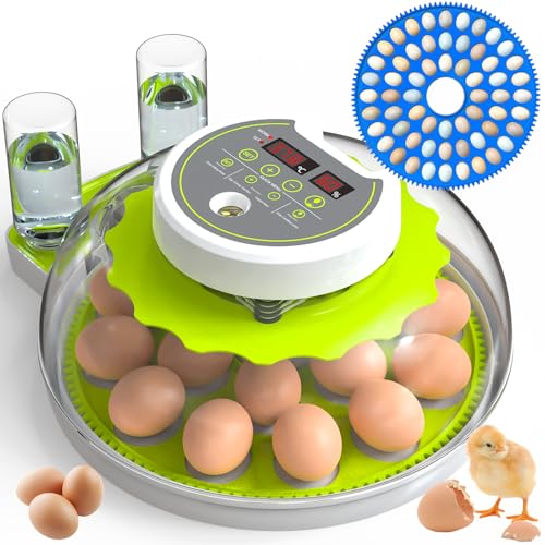 DEZHXHE 18/60 Egg Incubator with Humidity Display, Incubators for Hatching Eggs, Egg Candler,...