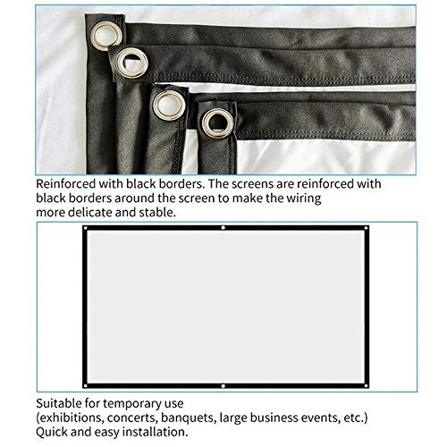 Andoer Tela de projetor dobrável portátil de alta definição para cinema em casa ao ar livre Cinema 3