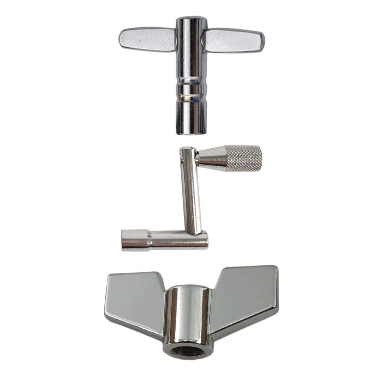 3Pcs Drum Keys Set Durable Tools for Snare Drum Kit Tuning Easy to Use Wrenches for Drum Repairs Silver Finish for Performance