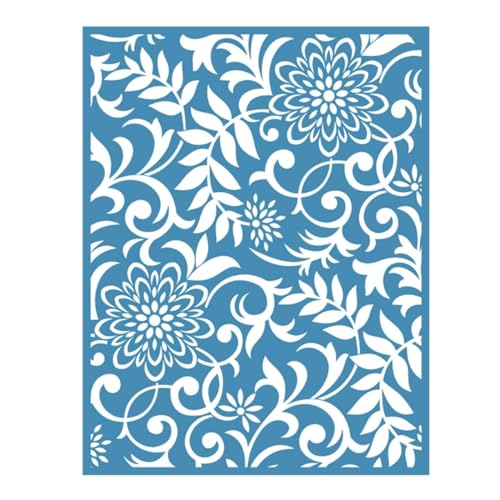 MANGOUSONG Screen Printing Kit,21x28cm Vintage Lace Self Adhesive Silk Screen Printing Stencil Mesh Transfers Shirt Style 2