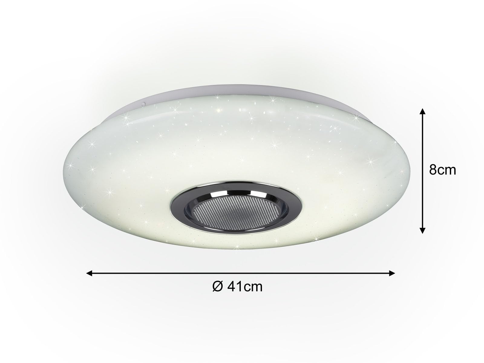 Reality, Plafón, Musica incl. 1 x LED,SMD,15,5 Watt,3000-6000K,1700 Lm. incl. 1 x LED,SMD,0,0 Watt, Plástico, Blanco, Cuerpo: Plástico, Blanco Ø:41,0cm, A:8,5cm