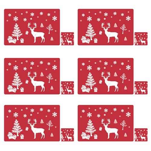 Soulnioi Christmas Placemat and Coasters Set of 6