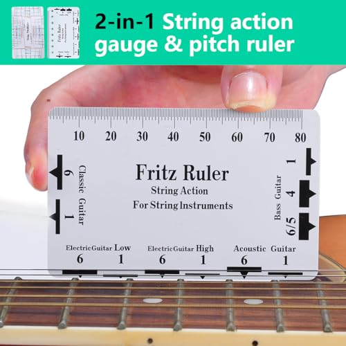 Image of HASTHIP 23 in 1 DIY Guitar Repair & Maintenance Tool Kit, Professional Setup Tools with Screwdriver, String Winder, Pliers, Ruler, Multi-Color Picks, Bridge Pins & Allen Keys in Zipper Organizer Bag