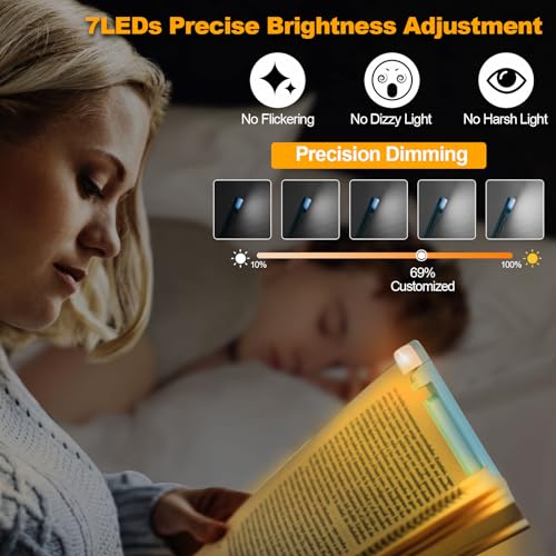 image for HIONXMGA Book Reading Light,Silent Touch Book Lamp for Reading in Bed,