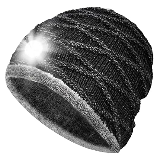 Regalos Originales para Hombre Gorro con Luz LED, Gorro Linterna Regalo Navidad Hombre Mujer para Joven Amigo Invisible, Gorro Navidad Luces Sombreros de Caza Pesca Running Ciclismo Senderismo Camping