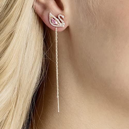 Variante de Swarovski pendientes mujer Cisne rosa millennial oro rosa