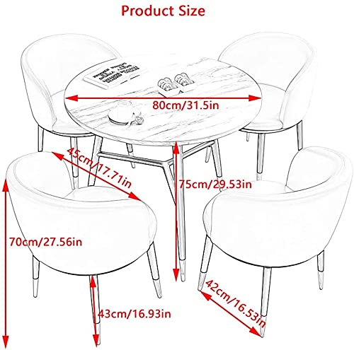 Dining Table Set For Home Or Business Reception Office Furniture Set 1 Table 4 Chairs Lounge Reception Room Cafe Upholstered Chair 80Cm Table Dessert Shop Hotel Restaurant (Color : Green) #TOP1