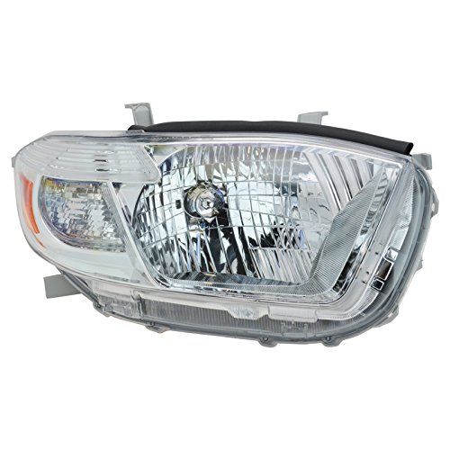 Image of TRQ Passenger Side Headlight Assembly Halogen Compatible with 2008-2010 Toyota Highlander TO250317