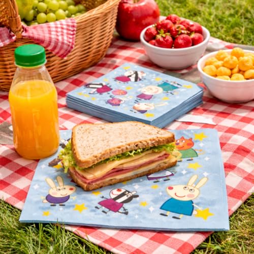 Image of Wanna Party Cute Pig Inspired Cartoon Theme Paper Napkins (20 Pcs) | Pink Pig Theme Birthday Parties Napkins for Kids | Cartoon Theme Party Tableware for Birthday Decoration & Celebration Supplies