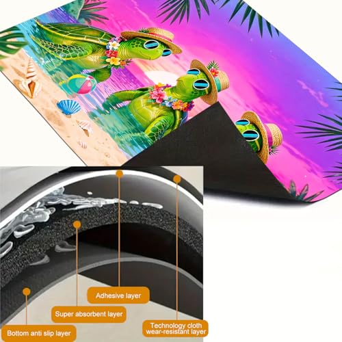 Image of HOMETITUTE Summer Stove Top Cover 28x20 Tropical Turtle Sunset Heat Resistant