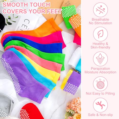 Jiuguva 36 Pairs Non Slip Anti Skid Yoga Sock with Grips for Sports Workout Color2