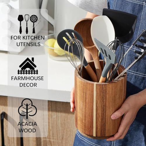 Soporte de madera para utensilios ideal para encimeras y amantes de la decoración rústica 5