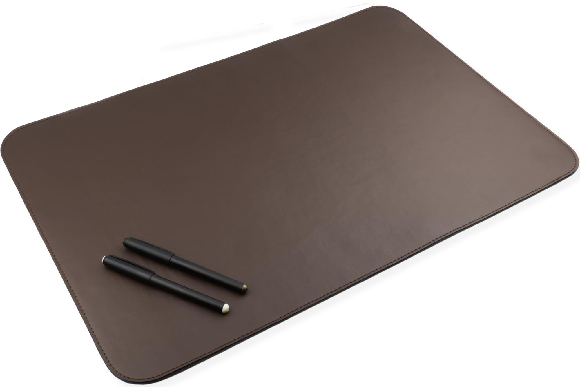 Schreibtischunterlage aus Leder, Personalisierbar mit Textgravur - Firmenlogo — Handgefertigte Deskmat mit Rückseite aus Naturkork — Made in Italy [60x40 cm, 80x40 cm] (Schokoladenbraun, 80x40 cm)